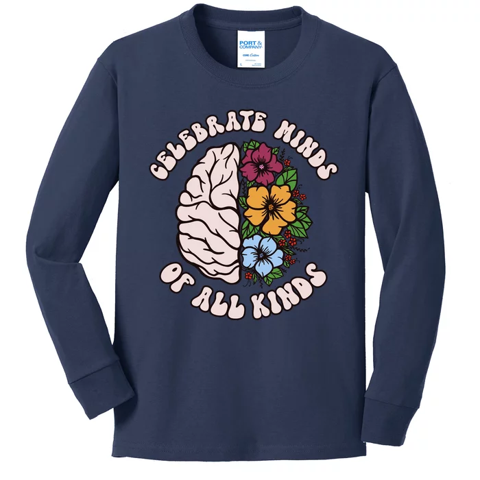 Celebrate Minds Of All Kinds Autism Awareness Kids Long Sleeve Shirt