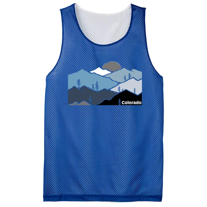 Colorado Mountain Outdoor Retro Landscape Funny Gift Mesh Reversible Basketball Jersey Tank