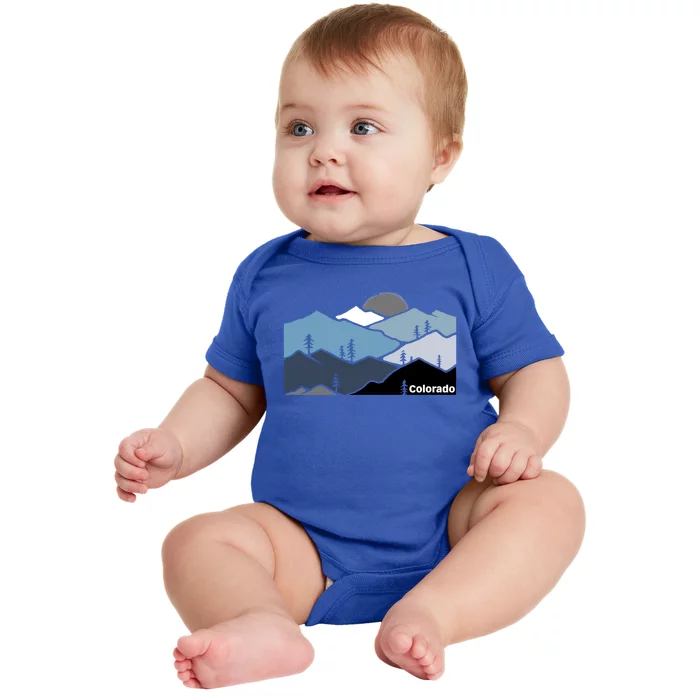 Colorado Mountain Outdoor Retro Landscape Funny Gift Baby Bodysuit