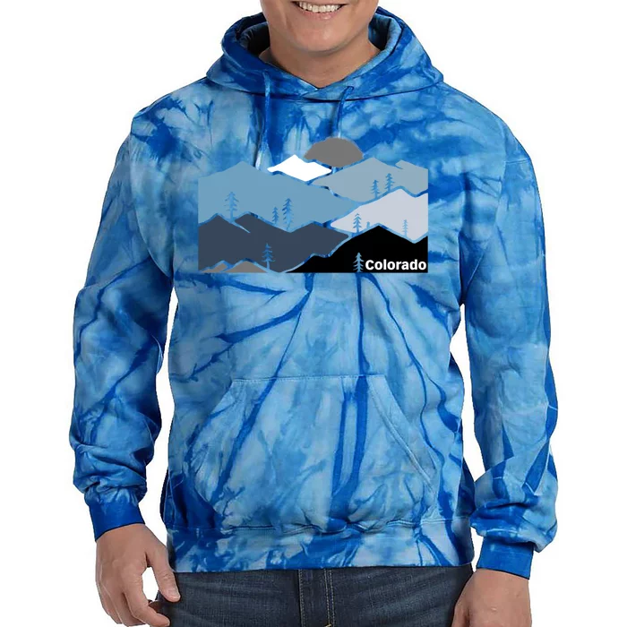 Colorado Mountain Outdoor Retro Landscape Funny Gift Tie Dye Hoodie