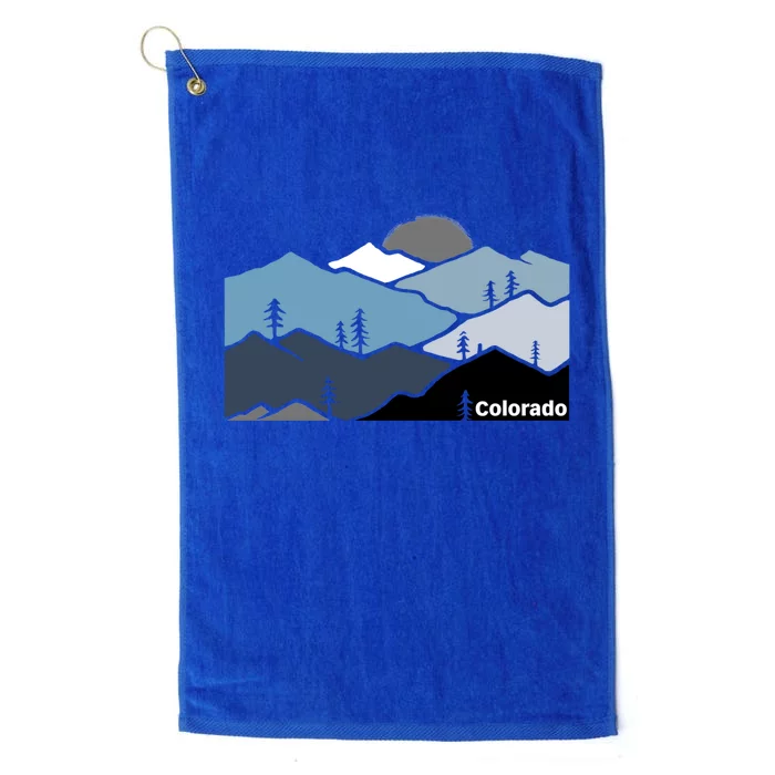 Colorado Mountain Outdoor Retro Landscape Funny Gift Platinum Collection Golf Towel