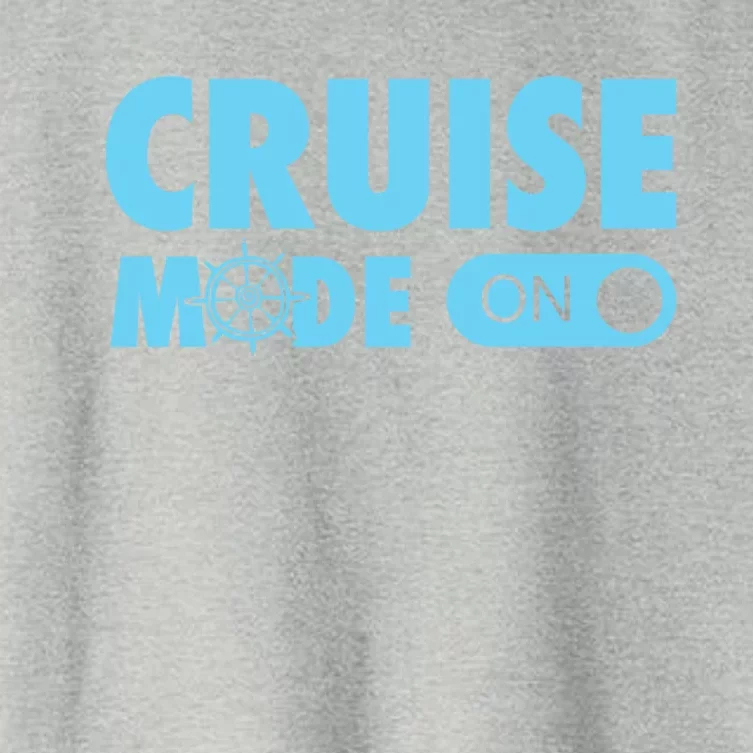 Cruise Mode On Cruise Ship Family Vacation On Button Gift Women's Crop Top Tee