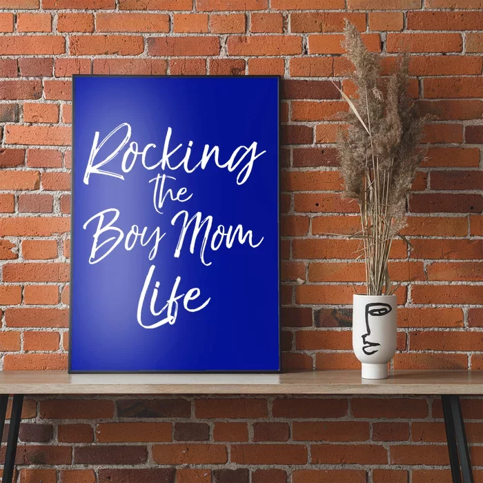 Cute Mom Of Gift From Sons Rocking The Mom Life Gift Poster