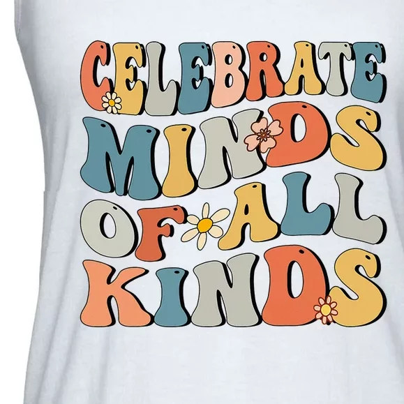 Celebrate Minds Of All Kinds Ladies Essential Flowy Tank