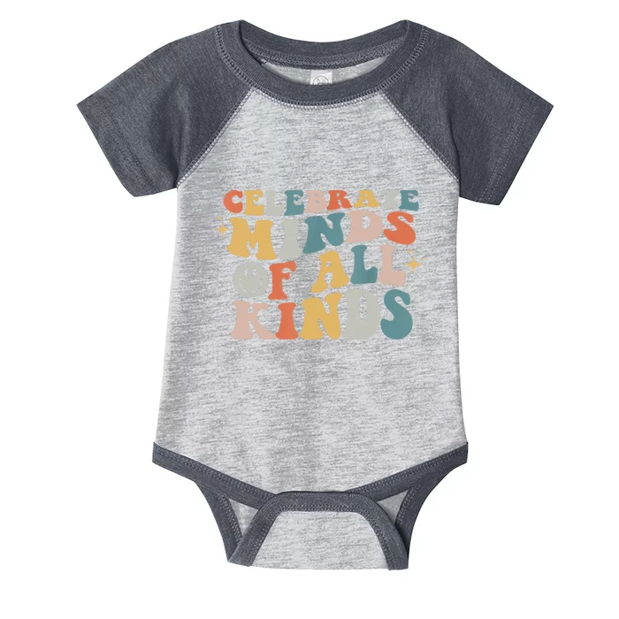 Celebrate Minds Of All Kinds Neurodiversity Autism Awareness Infant Baby Jersey Bodysuit