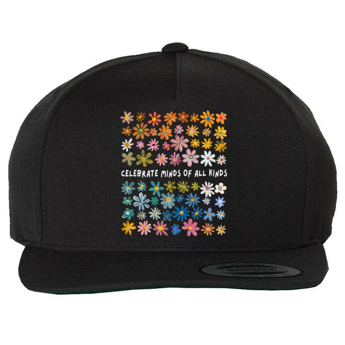 Celebrate Minds Of All Kinds Floral Flower Wool Snapback Cap