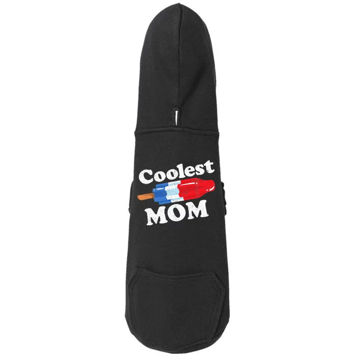 Coolest Mom Popsicle Funny Bomb Retro 80s Pop Mothers Gift Doggie 3-End Fleece Hoodie