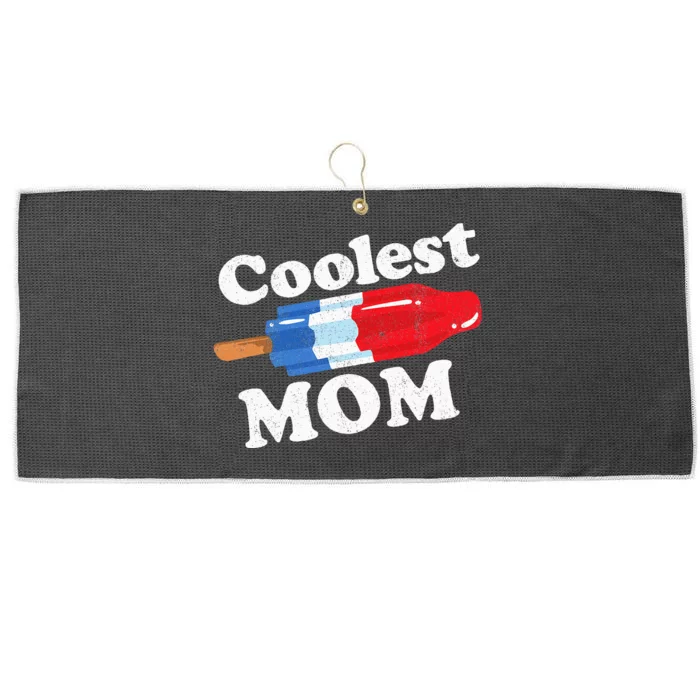 Coolest Mom Popsicle Funny Bomb Retro 80s Pop Mothers Gift Large Microfiber Waffle Golf Towel