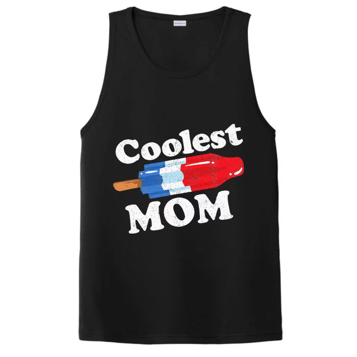 Coolest Mom Popsicle Funny Bomb Retro 80s Pop Mothers Gift Performance Tank