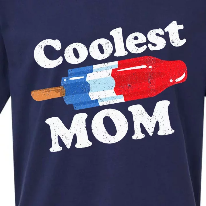 Coolest Mom Popsicle Funny Bomb Retro 80s Pop Mothers Gift Sueded Cloud Jersey T-Shirt