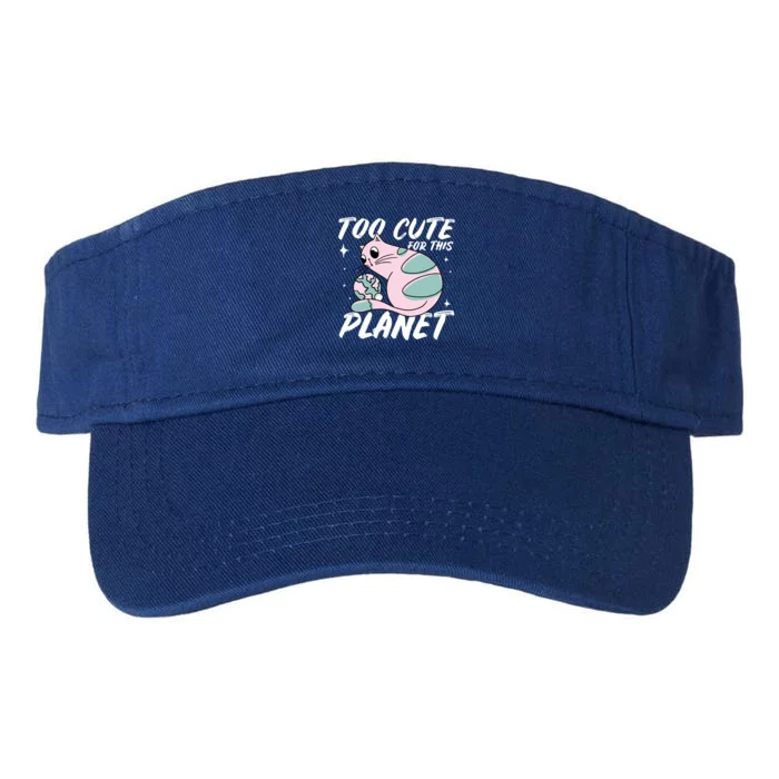 Cat Mom Puns Too Cute For This Planet Earth Astronomy Lover Gift Valucap Bio-Washed Visor