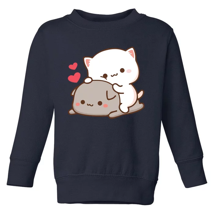 Cute Mochi Peach Cat Toddler Sweatshirt