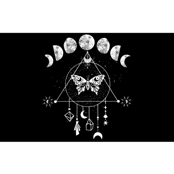 Celestial Moon Phase Moth Crystals Stars Vintage Design Bumper Sticker