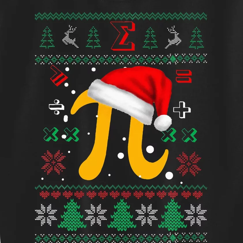 Christmas Math Pi Santa Hat Costume Xmas UGLY Teacher Gifts Kids Sweatshirt