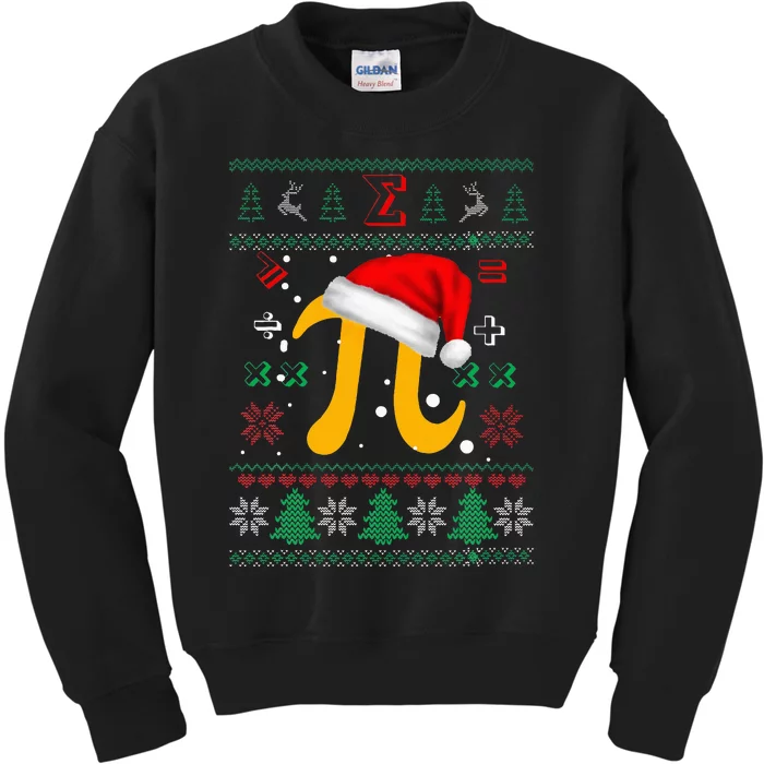 Christmas Math Pi Santa Hat Costume Xmas UGLY Teacher Gifts Kids Sweatshirt