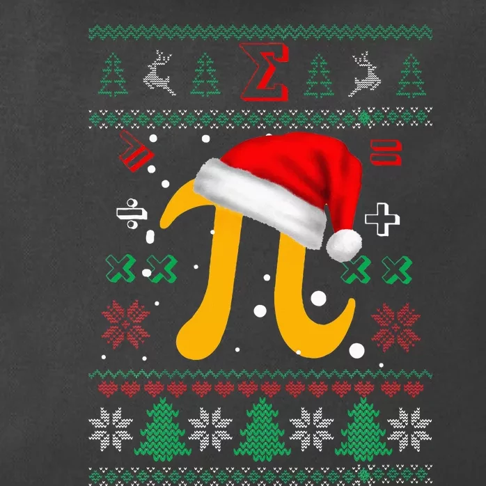 Christmas Math Pi Santa Hat Costume Xmas UGLY Teacher Gifts Zip Tote Bag