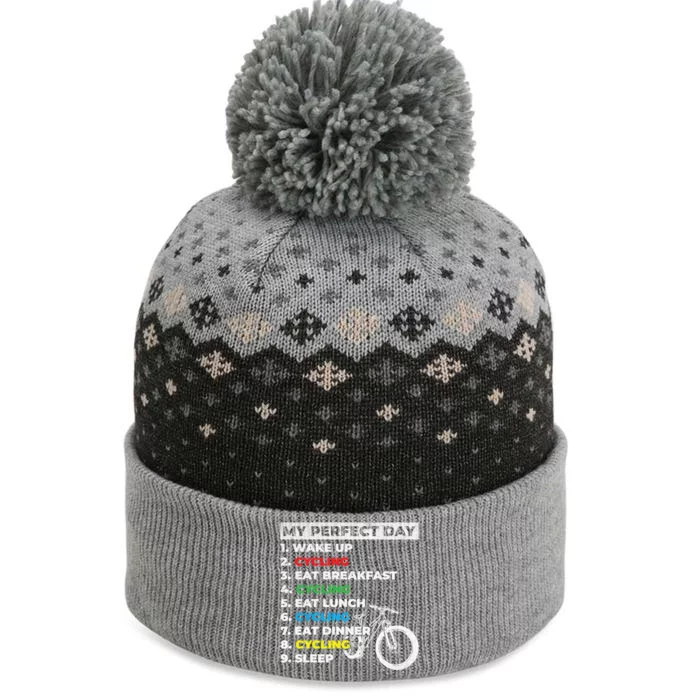 Cyclists My Perfect Day Mountain Biking Cycling Day Plan Gift The Baniff Cuffed Pom Beanie