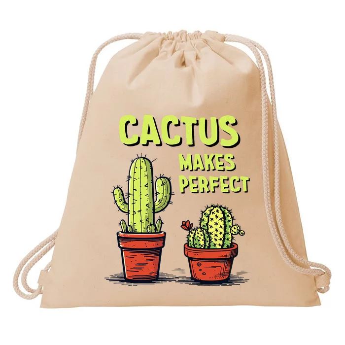 Cactus Makes Perfect For Succulent Drawstring Bag