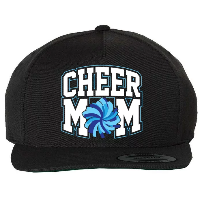 Cheer Mom Proud Cheerleader Mom Pompom Graphic Gift Wool Snapback Cap