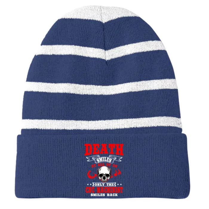 CNC Machinist Profession Machine Tools Operator Machinery Striped Beanie with Solid Band