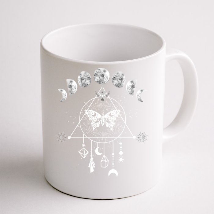 Celestial Moon Phase Moth Crystals Stars Vintage Design Gift Front & Back Coffee Mug