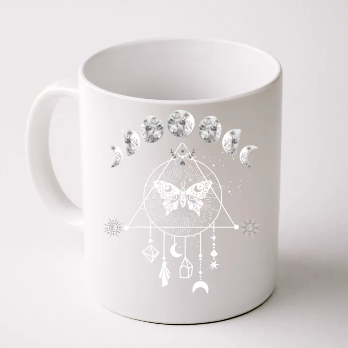 Celestial Moon Phase Moth Crystals Stars Vintage Design Gift Front & Back Coffee Mug