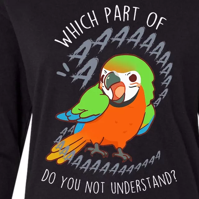 Catalina Macaw Parrot Aaa Funny Cute Pet Hybrid Bird Mom Dad Womens Cotton Relaxed Long Sleeve T-Shirt