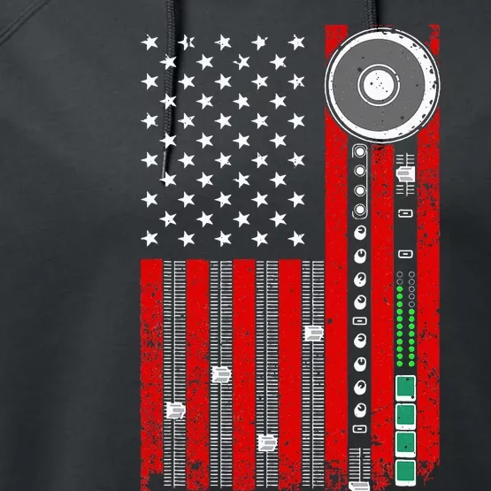 Cool Music Producer For Women American Flag Patriotic Dj Performance Fleece Hoodie