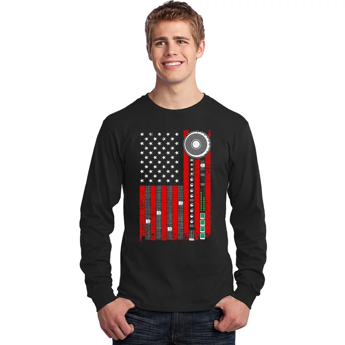 Cool Music Producer For Women American Flag Patriotic Dj Long Sleeve Shirt