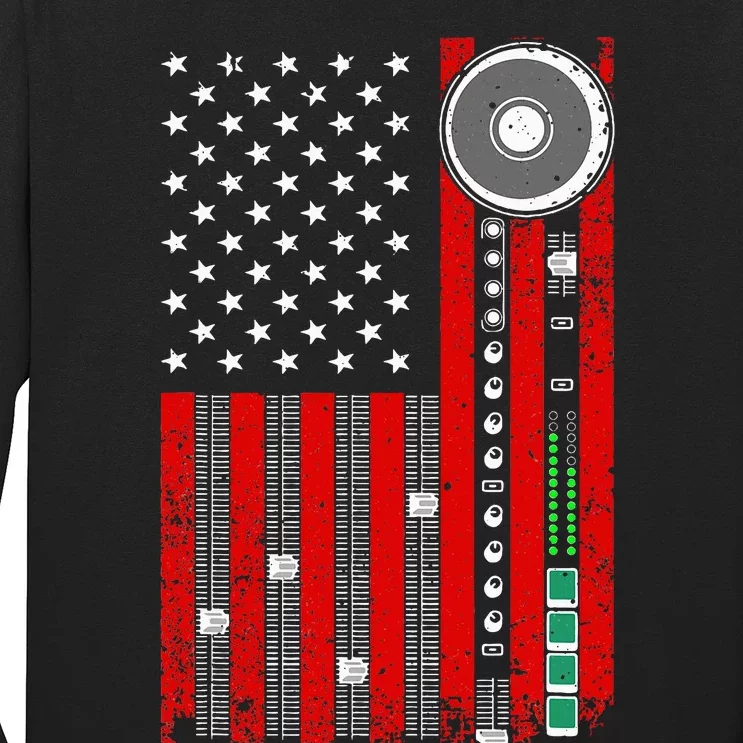 Cool Music Producer For Women American Flag Patriotic Dj Long Sleeve Shirt