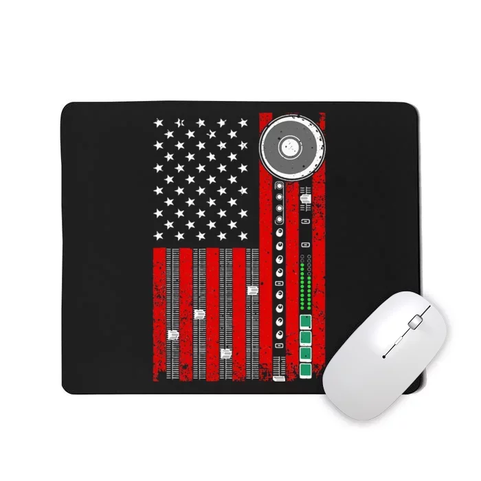 Cool Music Producer For Women American Flag Patriotic Dj Mousepad