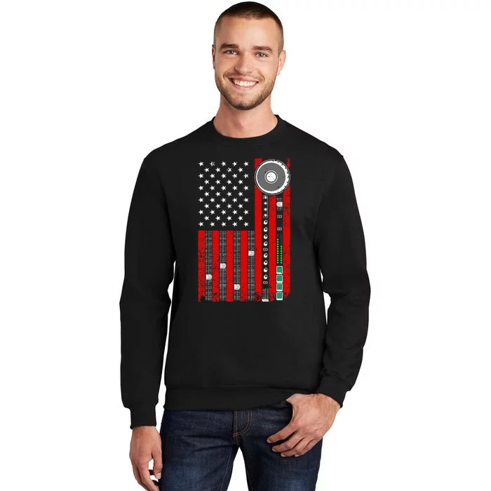 Cool Music Producer For Women American Flag Patriotic Dj Tall Sweatshirt