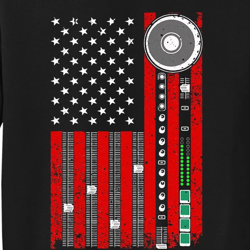 Cool Music Producer For Women American Flag Patriotic Dj Tall Sweatshirt