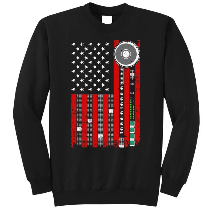 Cool Music Producer For Women American Flag Patriotic Dj Tall Sweatshirt