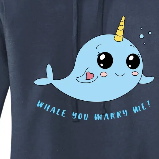 Cute Marriage Proposal Whale You Marry Me? Women's Pullover Hoodie