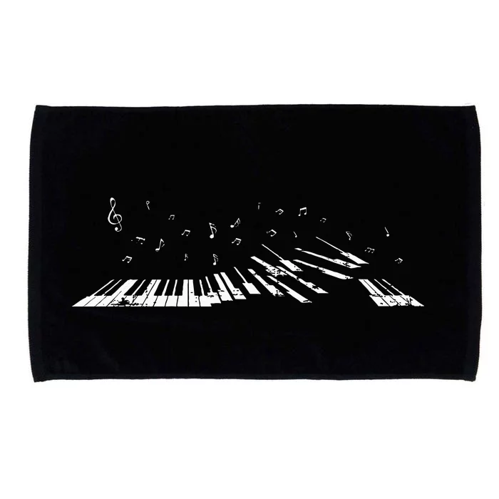 Classical Music Piano Player Gift Music Notes Piano Microfiber Hand Towel