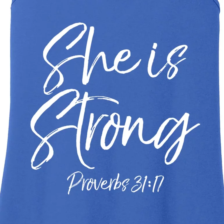 Cute Mom Proverbs 31 Gift She Is Strong Proverbs 31:17 Cool Gift Ladies Essential Tank