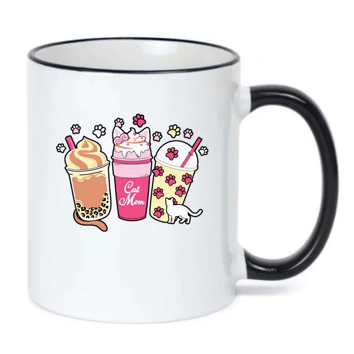 Cat Mom Paw Frappuccino Cute Black Color Changing Mug