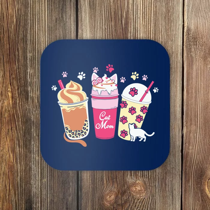 Cat Mom Paw Frappuccino Cute Coaster