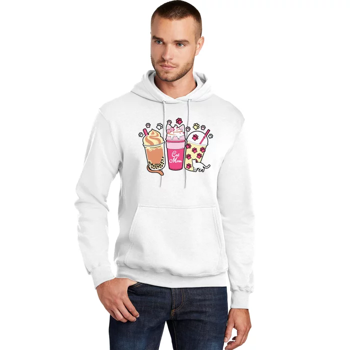 Cat Mom Paw Frappuccino Cute Hoodie