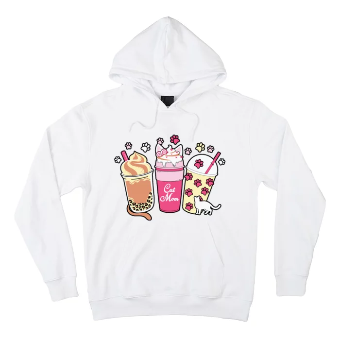 Cat Mom Paw Frappuccino Cute Hoodie