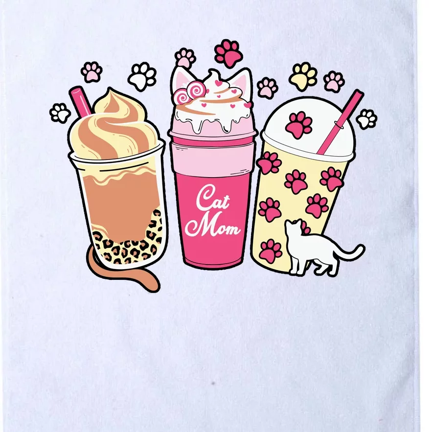 Cat Mom Paw Frappuccino Cute Platinum Collection Golf Towel