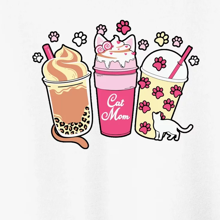 Cat Mom Paw Frappuccino Cute Toddler T-Shirt