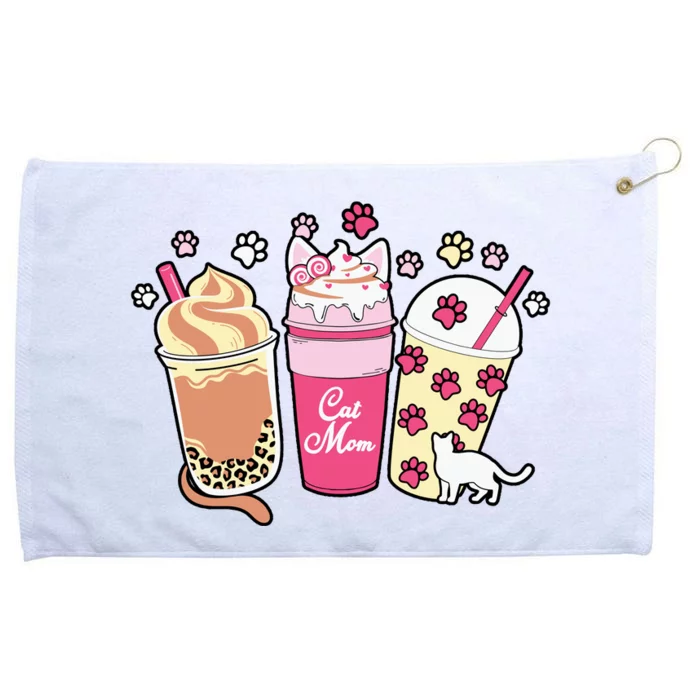 Cat Mom Paw Frappuccino Cute Grommeted Golf Towel