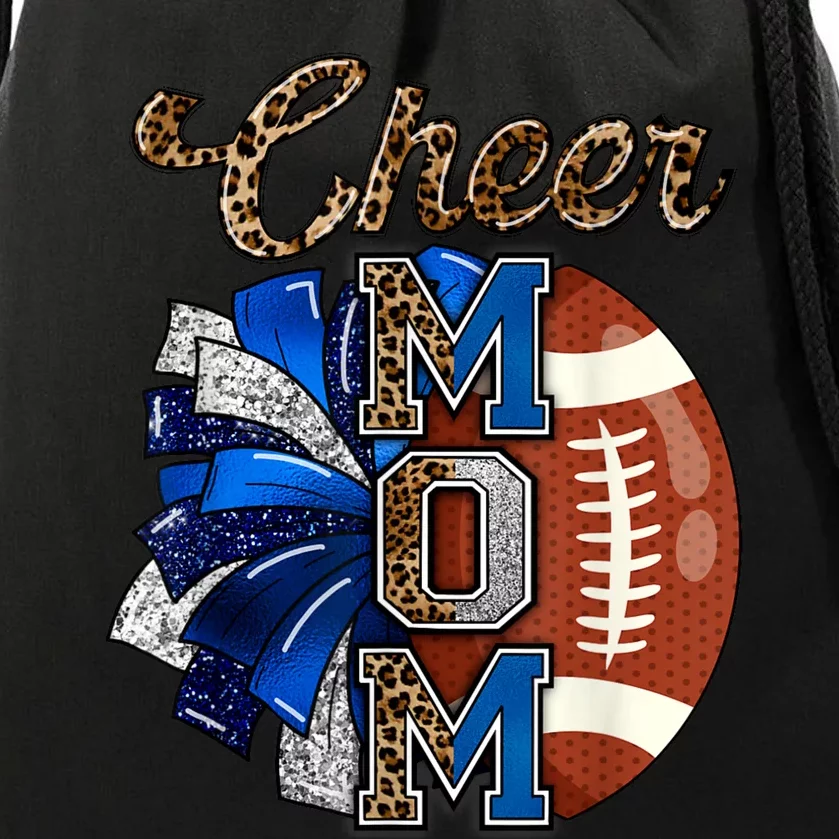 Cheer Mom Pom Pom Football Drawstring Bag