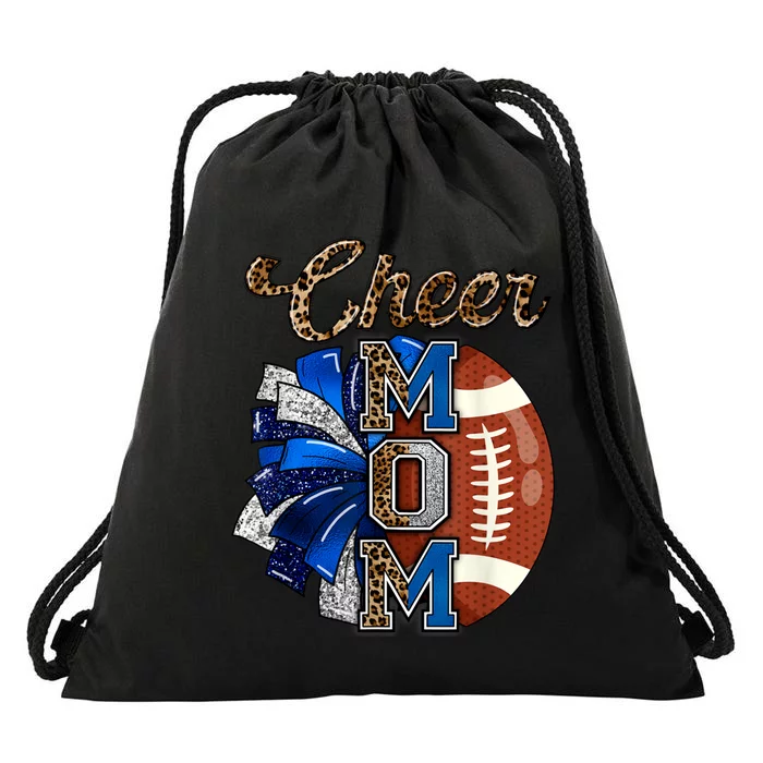 Cheer Mom Pom Pom Football Drawstring Bag