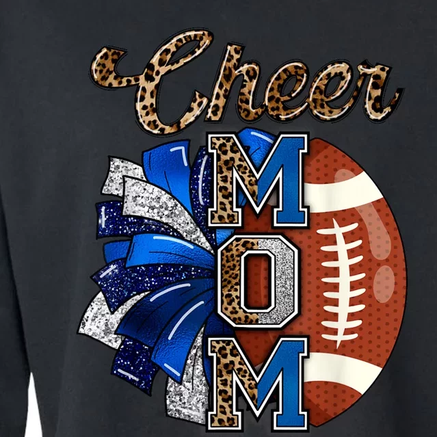 Cheer Mom Pom Pom Football Cropped Pullover Crew