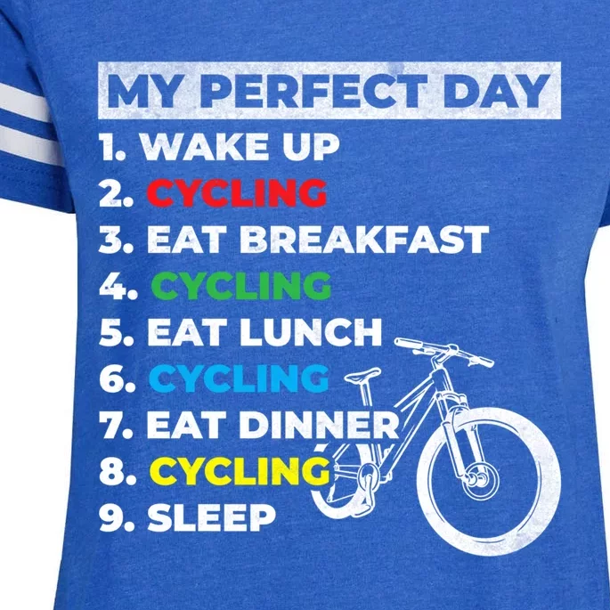 Cyclists My Perfect Day Mountain Biking Cycling Day Plan Gift Enza Ladies Jersey Football T-Shirt