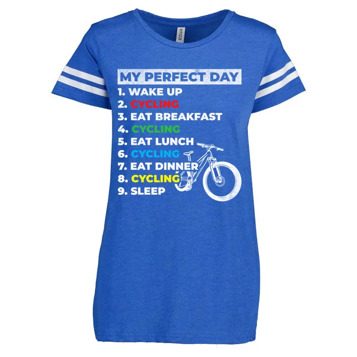 Cyclists My Perfect Day Mountain Biking Cycling Day Plan Gift Enza Ladies Jersey Football T-Shirt