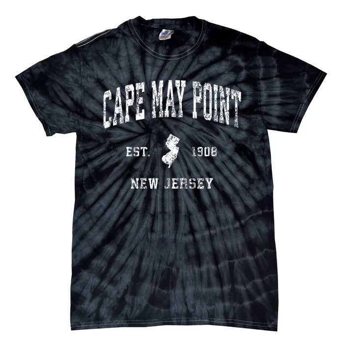 Cape May Point New Jersey Nj Vintage Athletic Sports Design Tie-Dye T-Shirt